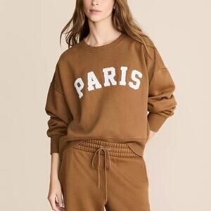 Lou & Grey Brown Paris Elite Fleece Sweatshirt Sz S